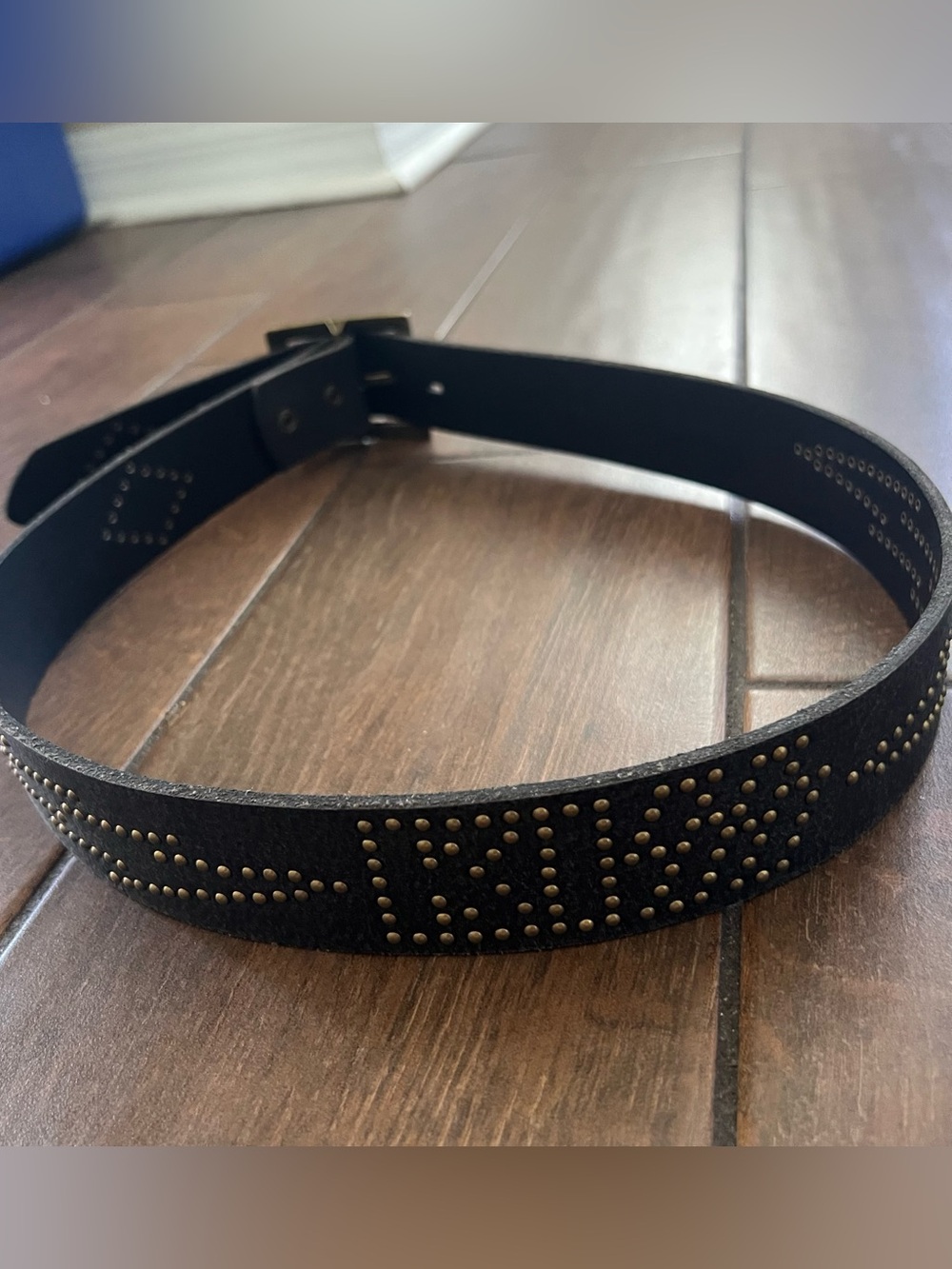 KISS band Leather Belt with Brass Rivets